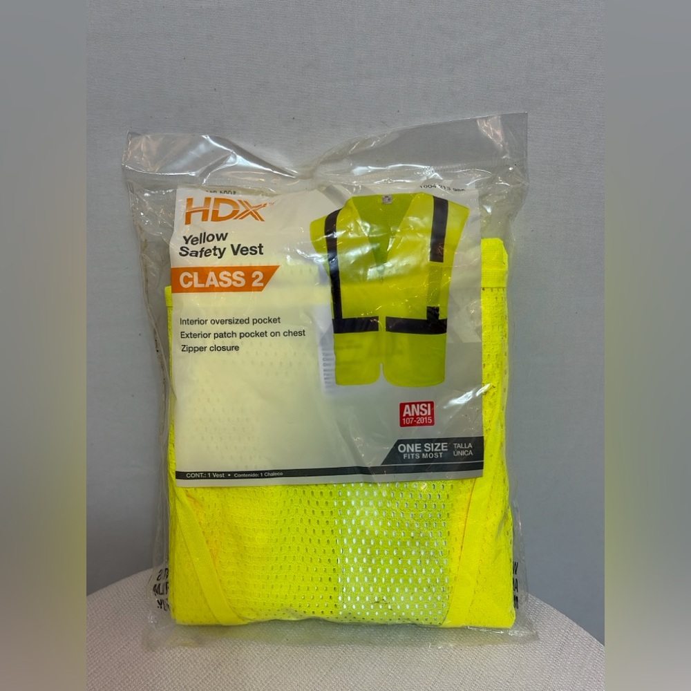 HDX Class 2 Yellow High Visibility Safety Vest One Size New(F104)”✨,